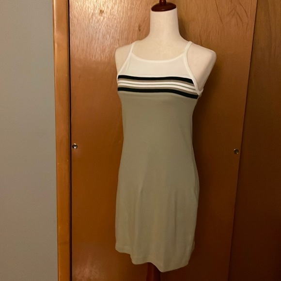 Express Bleus tank dress, size S. Green with stripes. Stretchy and bodycon - Picture 5 of 16